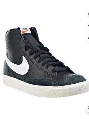 Nike Blazer Youth Mid 77 Vintage Black White Sail Sneakers Retro Size 5.5 School